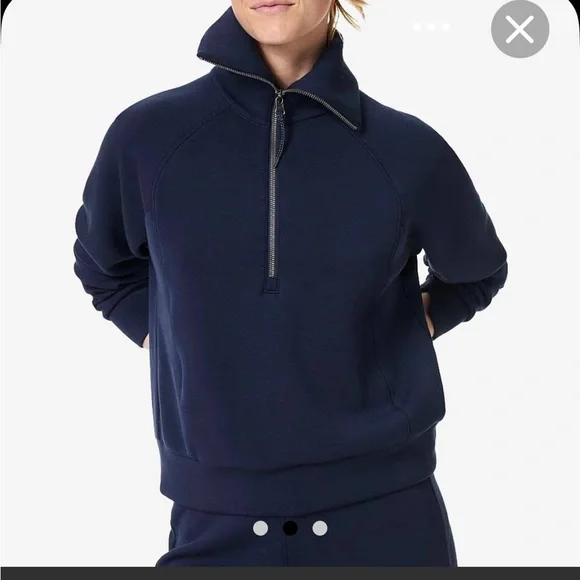 Spanx AirEssentials Half Zip — Classic/Timeless Navy, XL - Picture 1 of 3